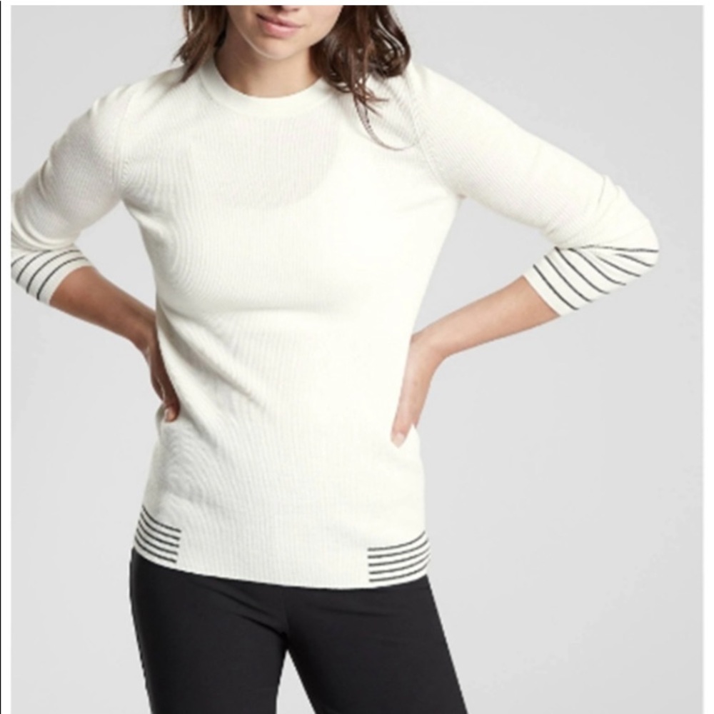 Athleta Table Rock Striped Pullover Sweater